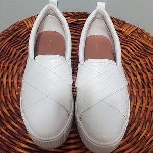 COPY - White platform slip ons